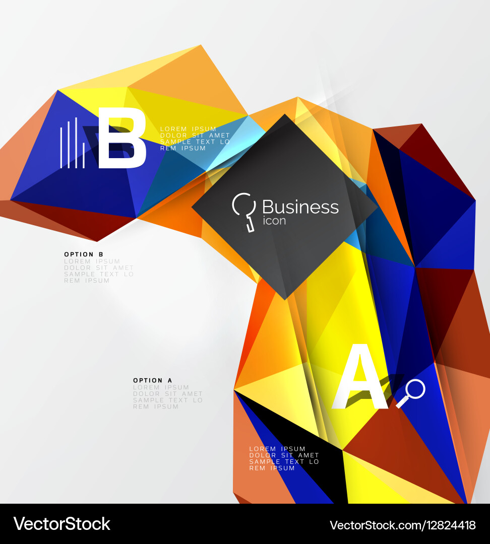 3d polygonal object triangles abstract background vector image