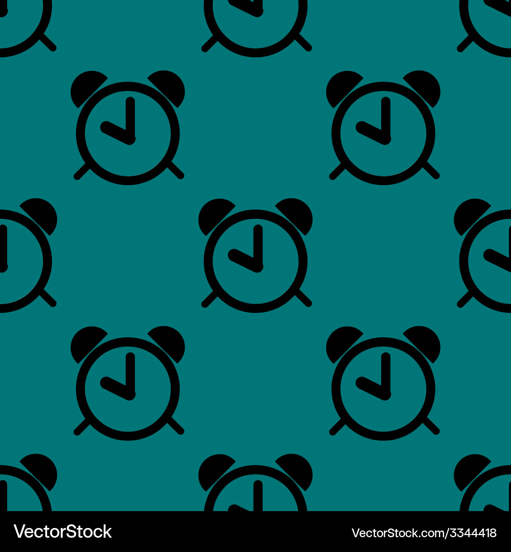 Alarm clock web icon flat design seamless pattern vector image
