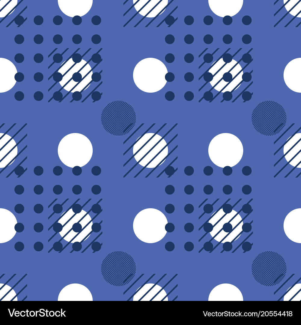 Circle irregular grid seamless pattern vector image