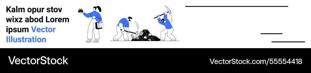Construction workers using tools and collaborating Construction workers using tools and collaborating vector image