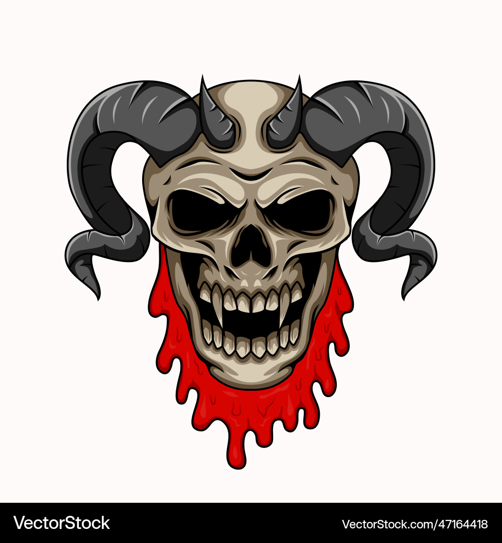 Demon skull graphic mascot character Demon skull graphic mascot character vector image