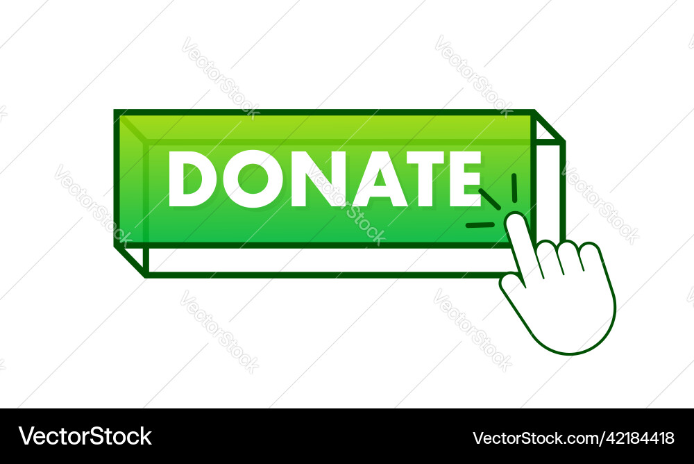 Donate with cursor button internet icon pointer Donate with cursor button internet icon pointer vector image