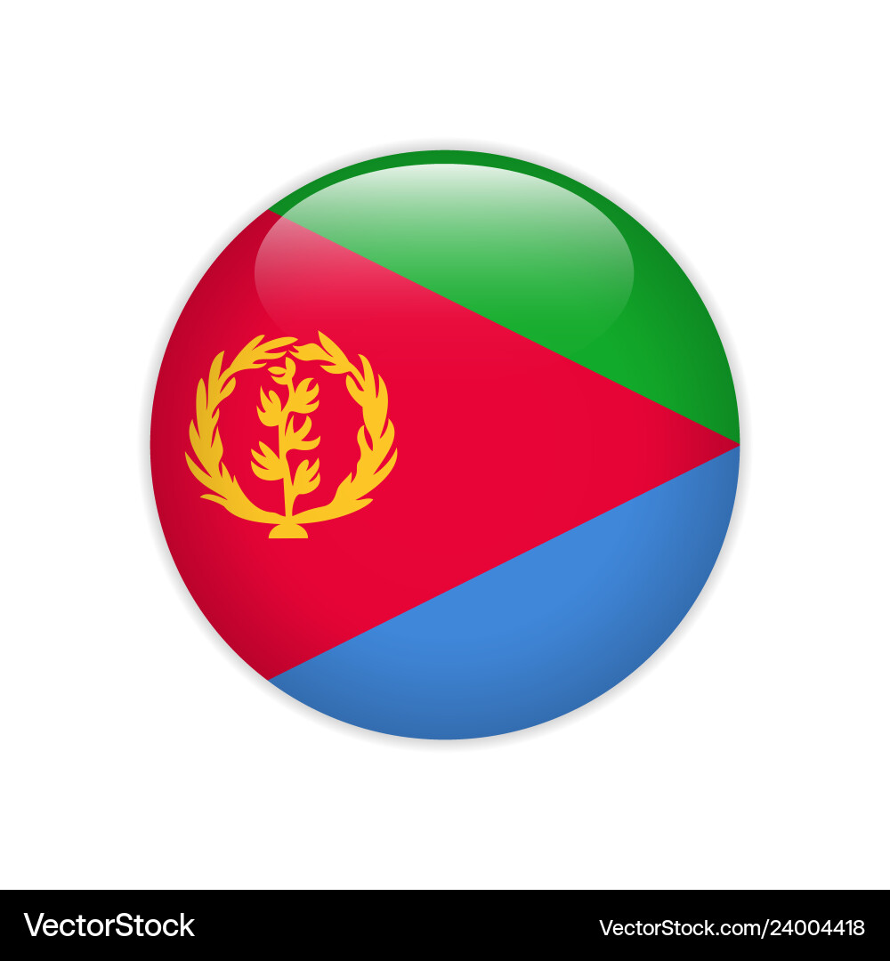 Eritrea flag on button Eritrea flag on button vector image
