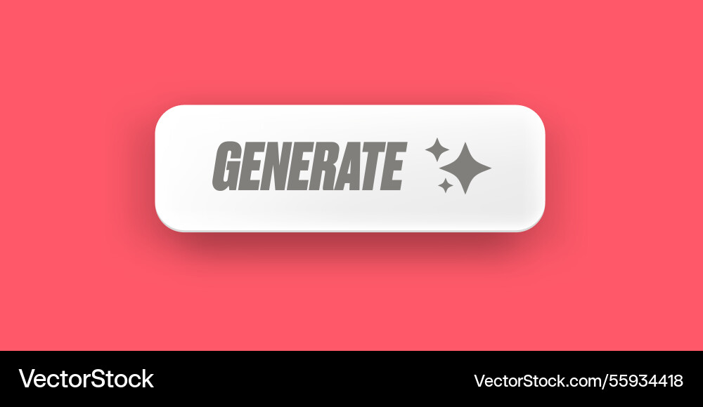 Generate button clean white ui element Generate button clean white ui element vector image