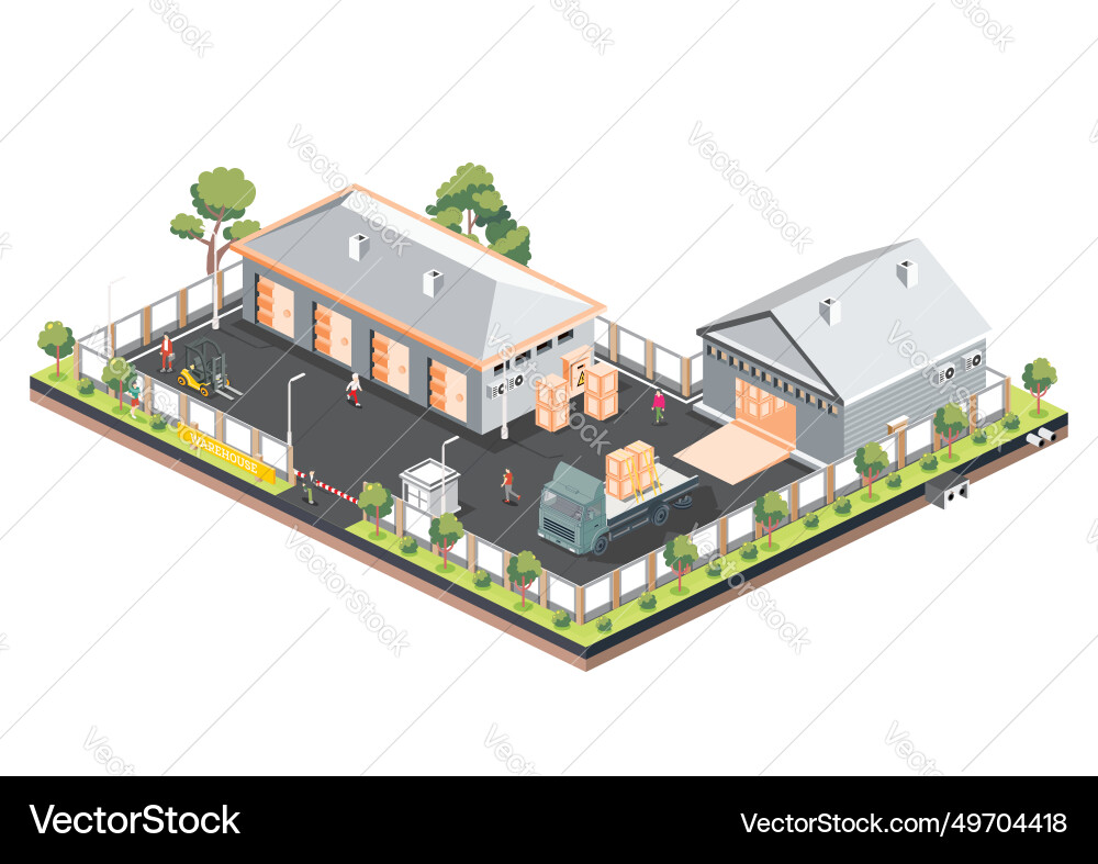 Isometric depiction of a distribution logistic Vector Image