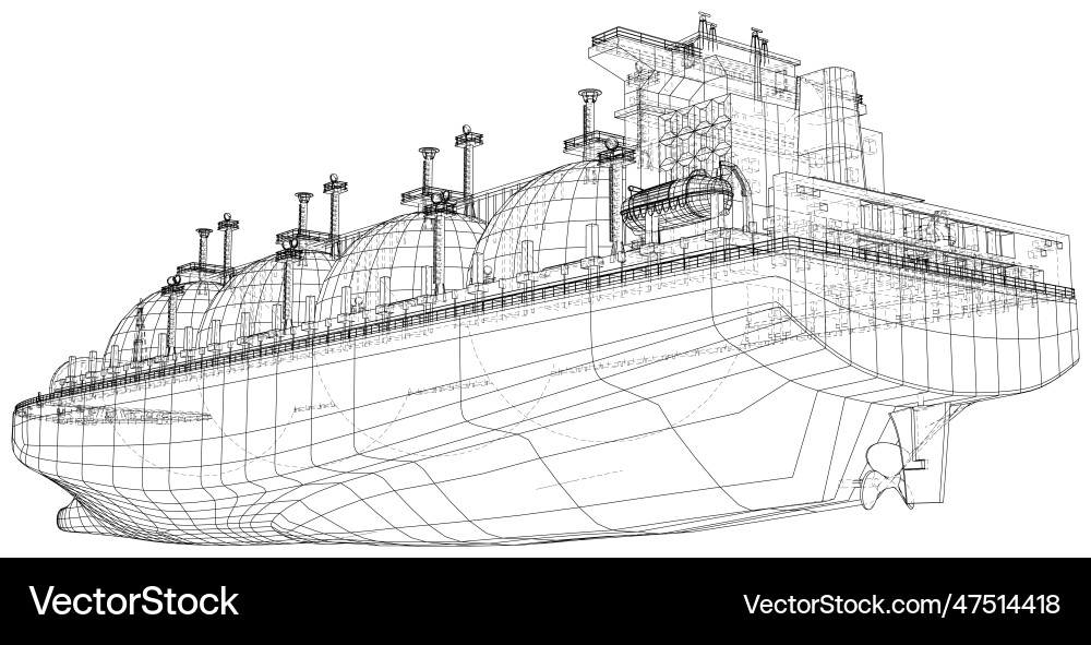 LNG Carrier - 3D Rendering vector image