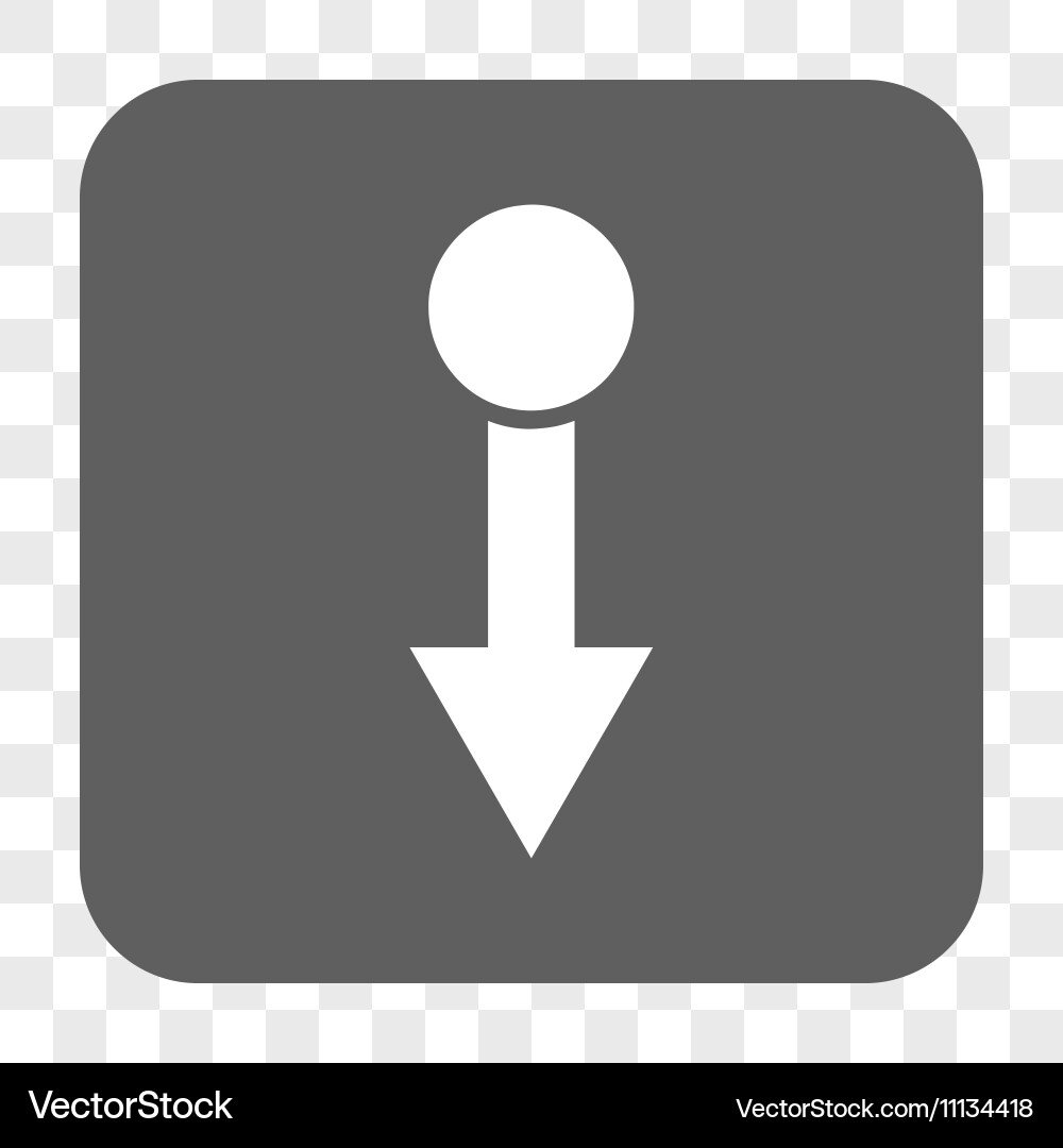 Pull down rounded square button vector image
