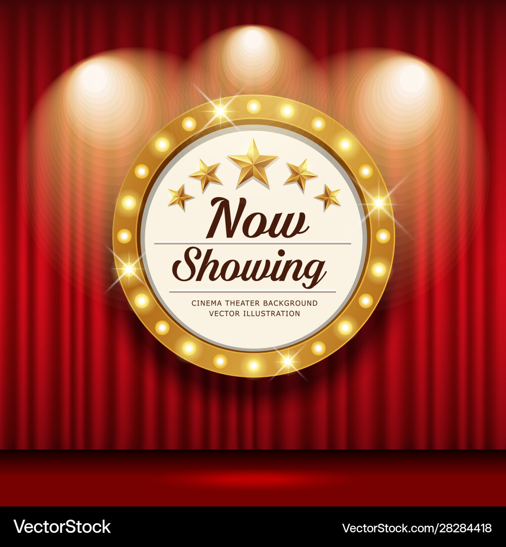 Red Cinema Curtains - Theater Background Vector Image