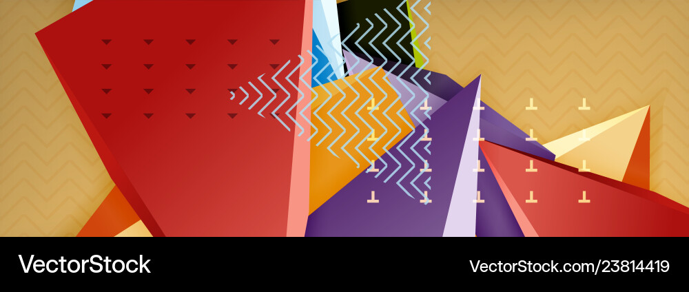 3d triangular shapes abstract background vector image
