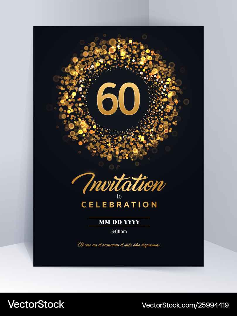 60th anniversary celebration card template – royalty-free vector