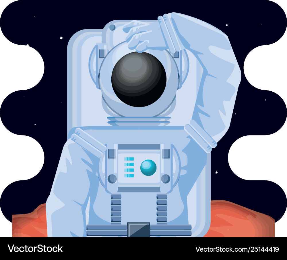 Astronaut character in space scene Vector Image