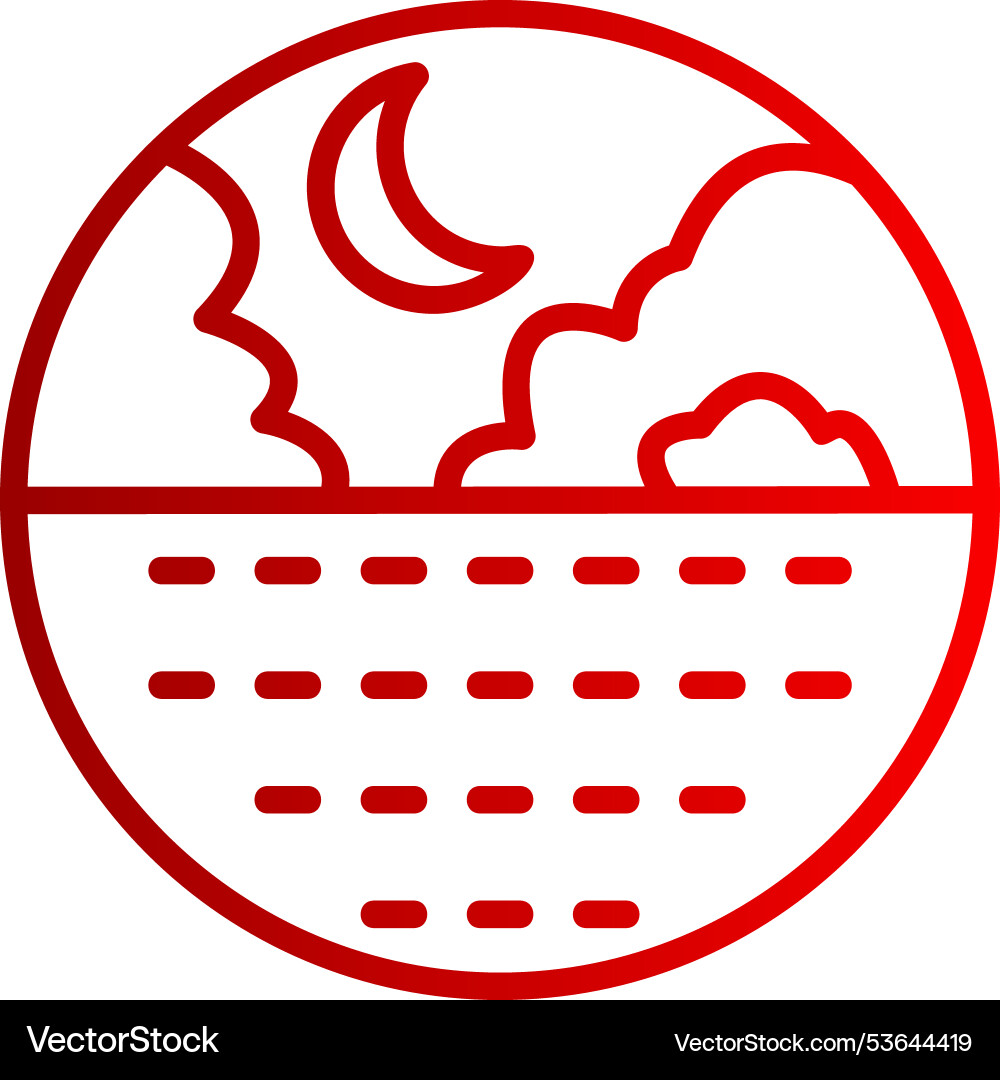 Crescent line gradient icon Vector Image