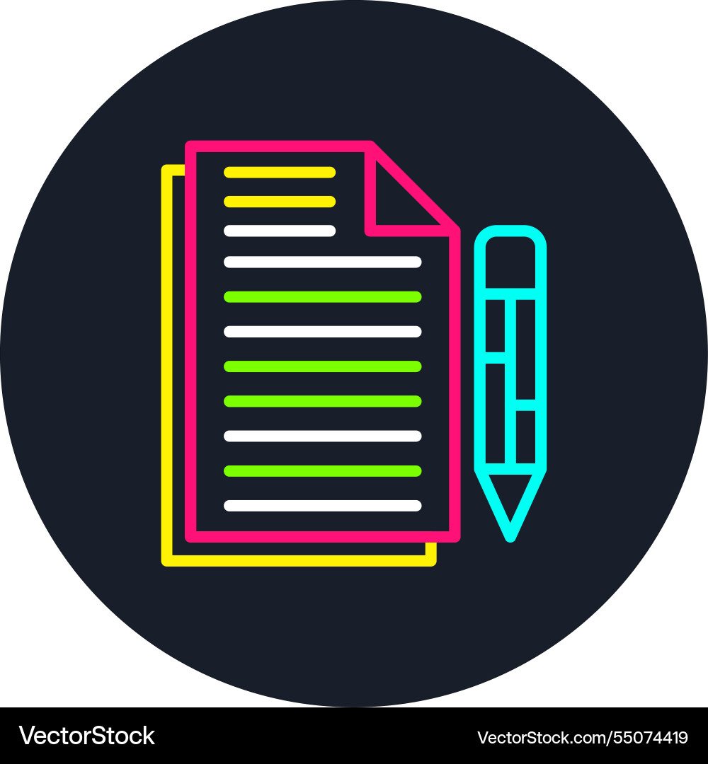Edit document line multi color icon vector image