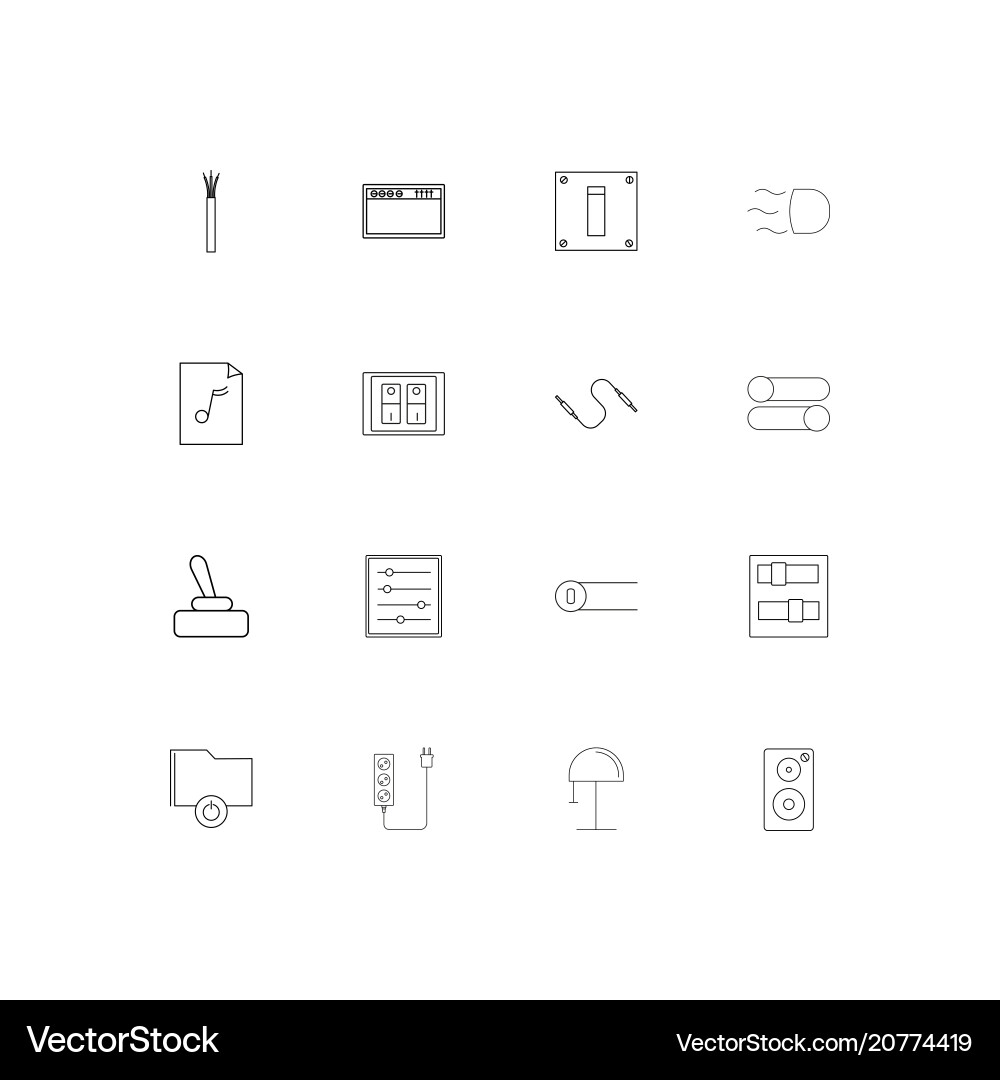 Electrical linear thin icons set outlined simple vector image