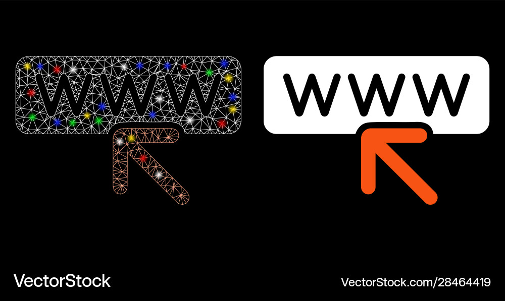 Glossy mesh 2d select website icon with flash Glossy mesh 2d select website icon with flash vector image