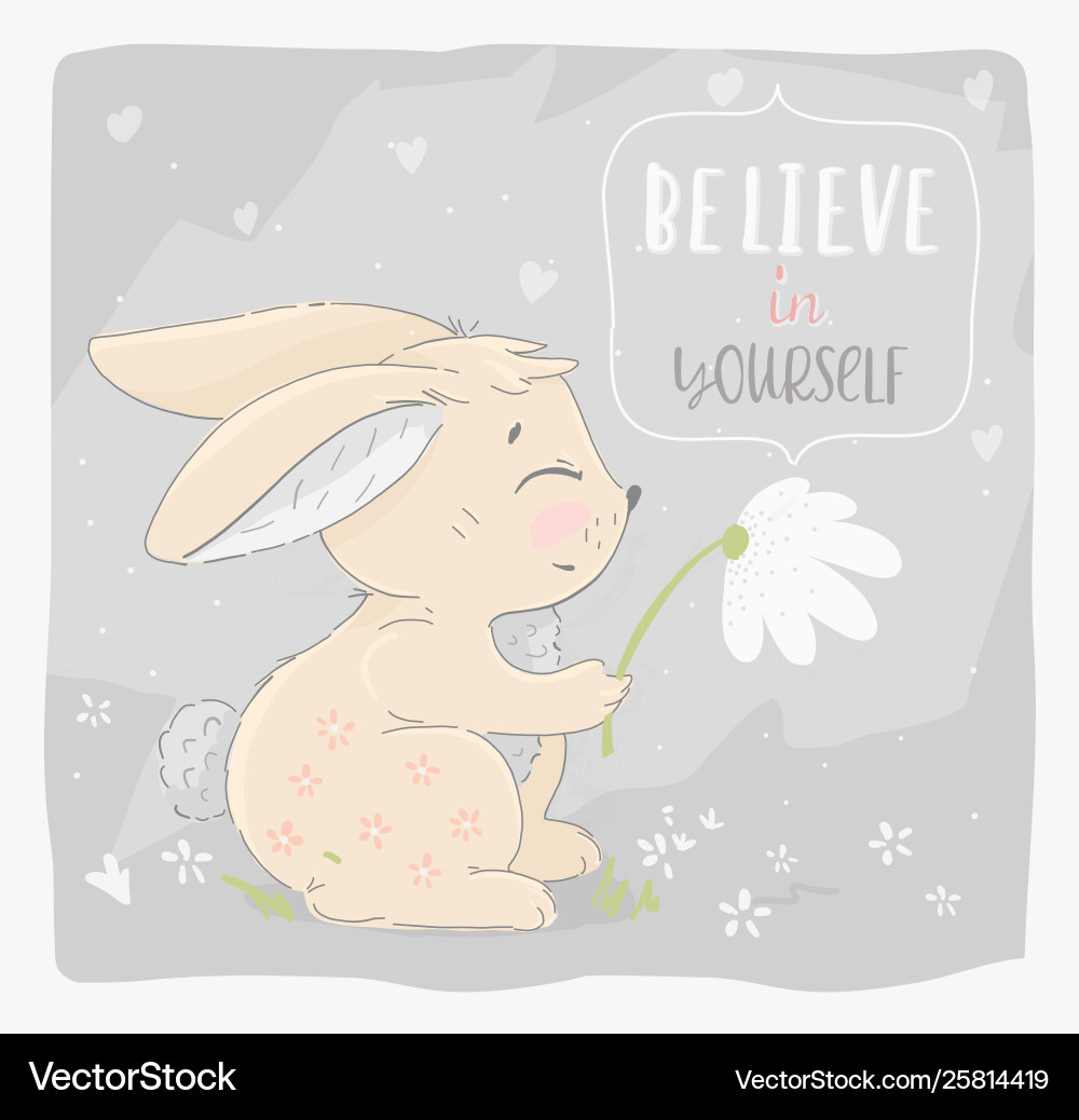 Hare mit einer Blume Hare mit einer Blume vektorbild
