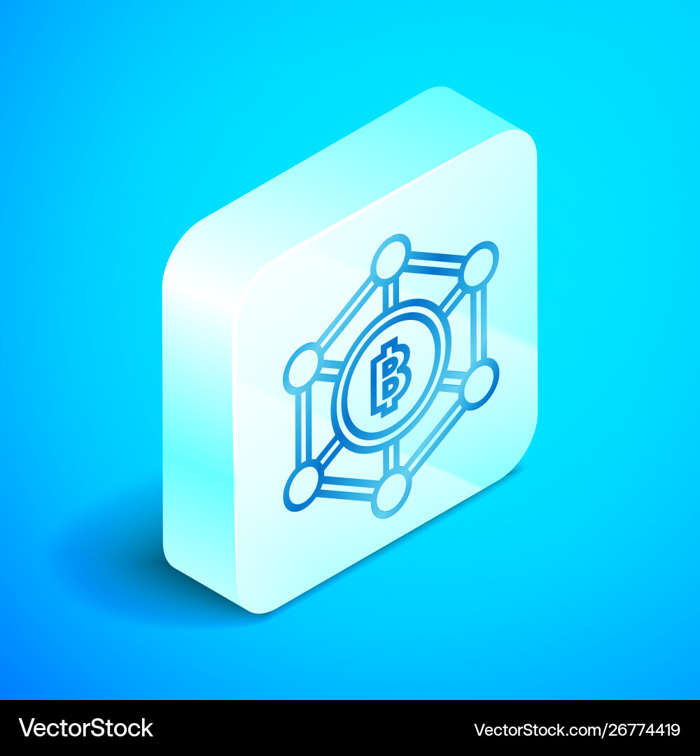 Isometric line blockchain technology bitcoin icon Isometric line blockchain technology bitcoin icon vector image