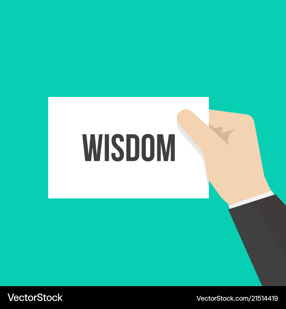 Man showing paper wisdom text Man showing paper wisdom text vector image