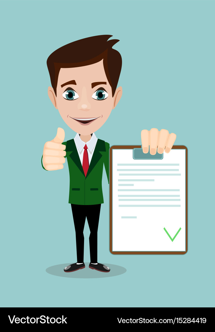 Man with a questionnaire vector image