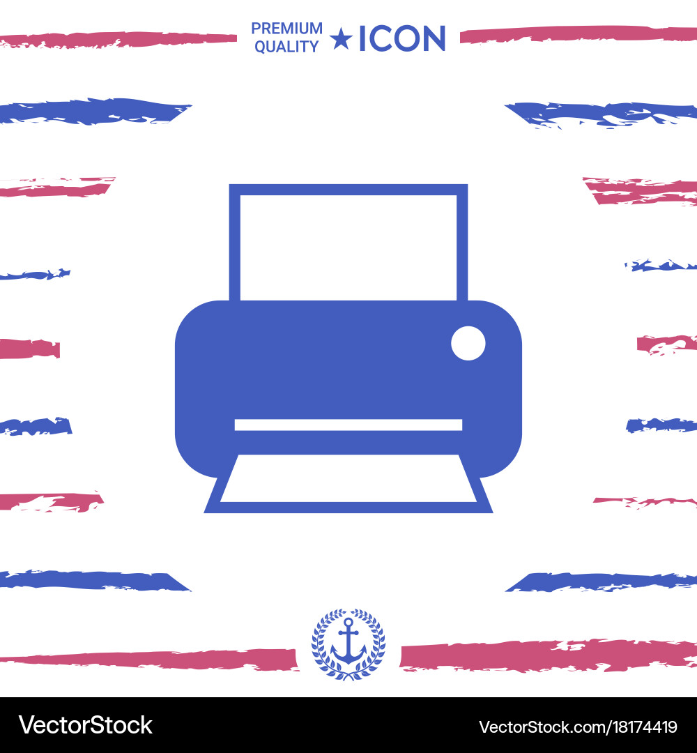 Print icon for web vector image