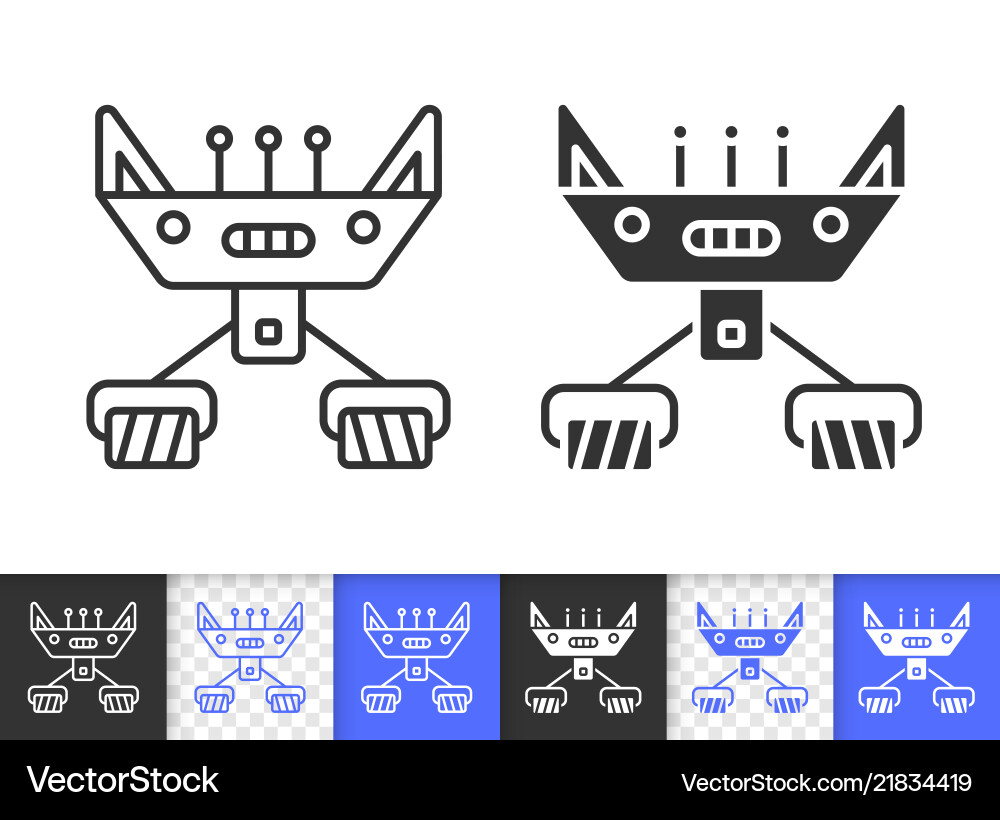 Robot simple black line icon Robot simple black line icon vector image