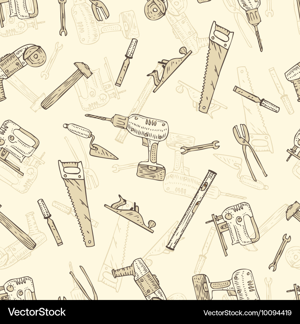 Seamless pattern with tools vector image
