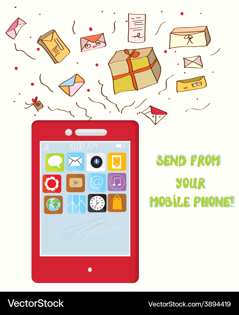 Send from your phone with messages Vector Image