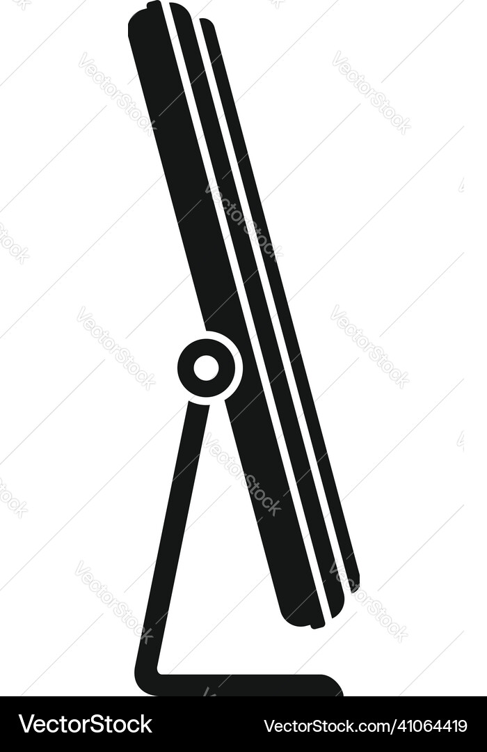 Side view monitor icon simple computer Side view monitor icon simple computer vector image