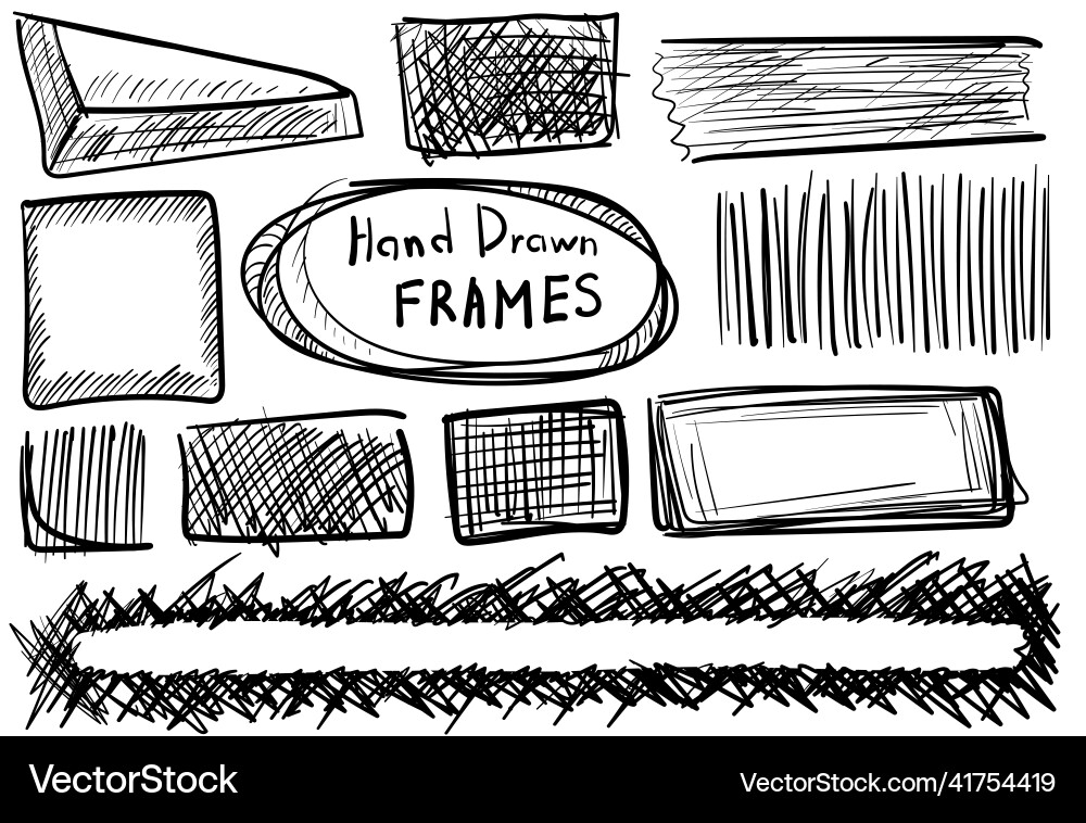 Sketch hatched rectangles scribble texture vector image