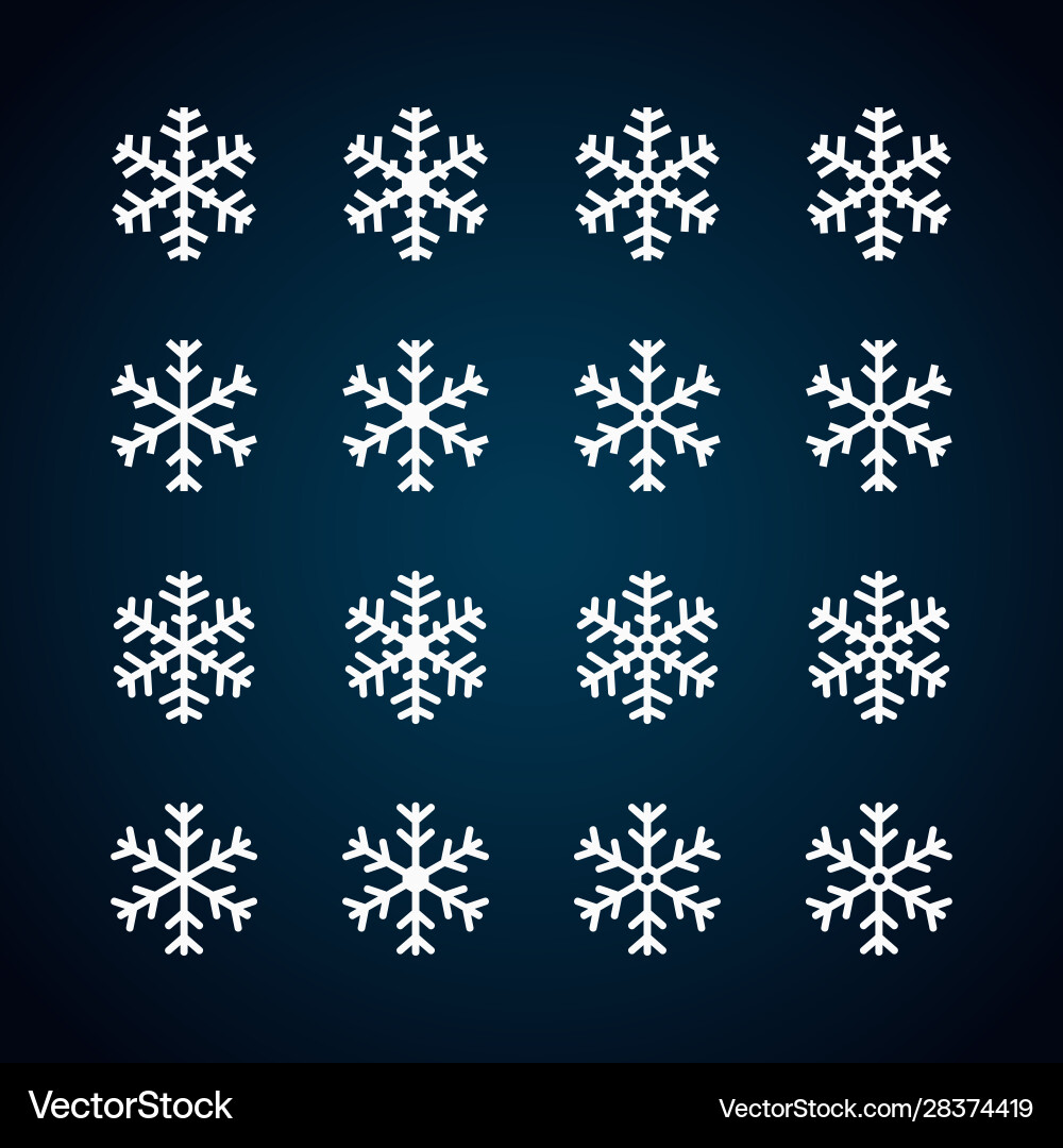 Snowflake icons set Snowflake icons set Vector Image