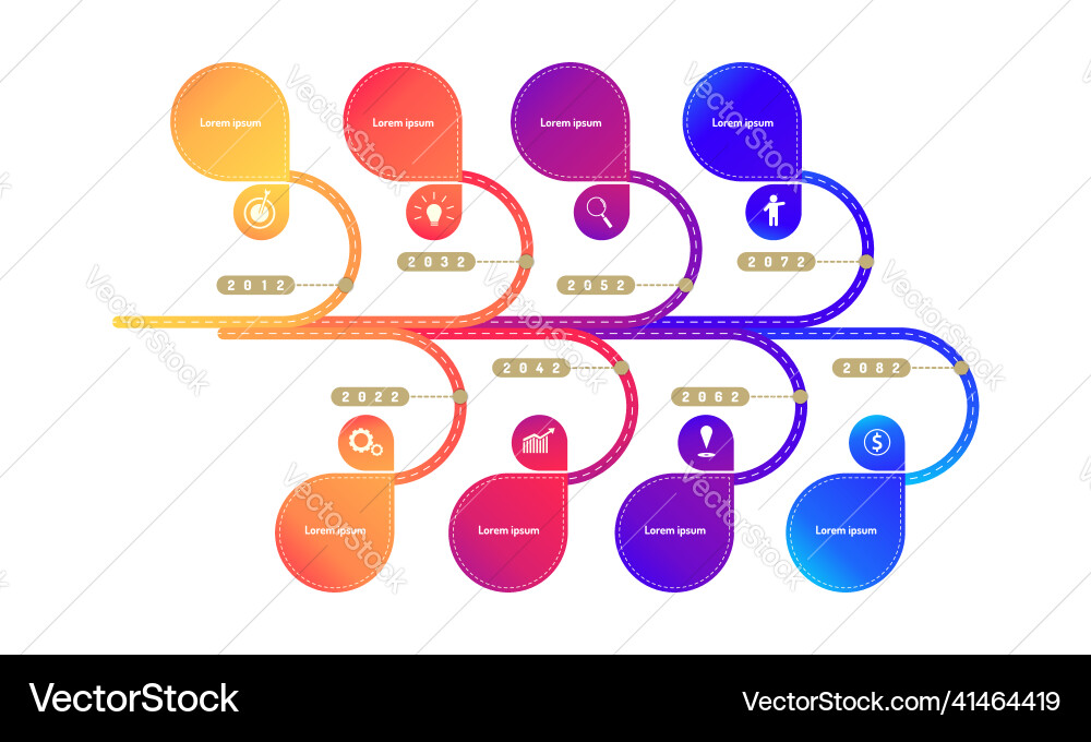 Tree leaf roadmap timeline elements Tree leaf roadmap timeline elements vector image