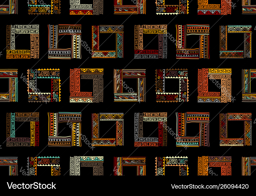 Abstract ethnic frames seamless pattern for your Abstract ethnic frames seamless pattern for your vector image