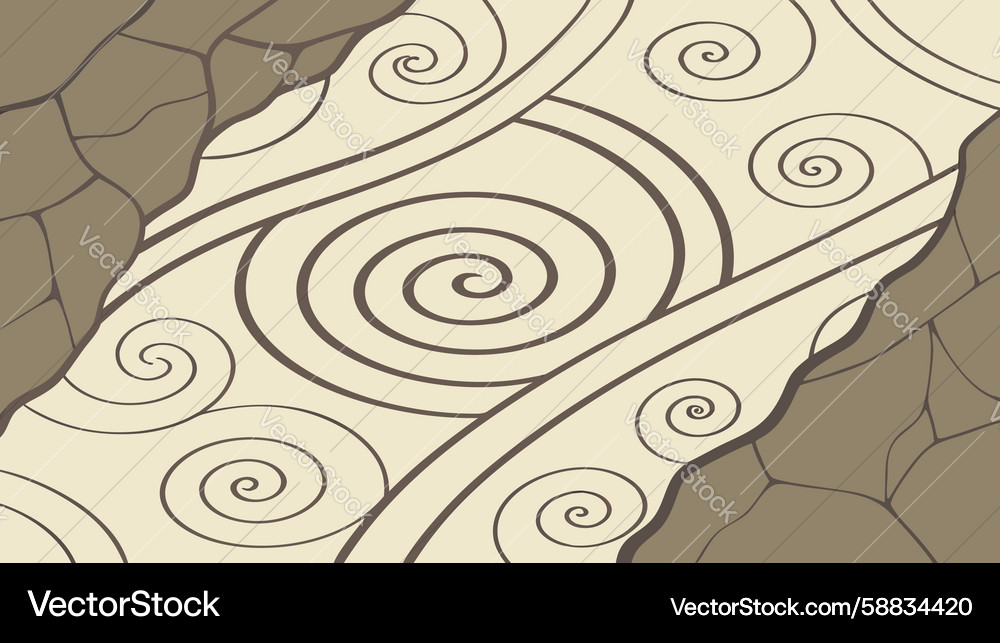Abstract flowing spiral pattern path design Vector Image