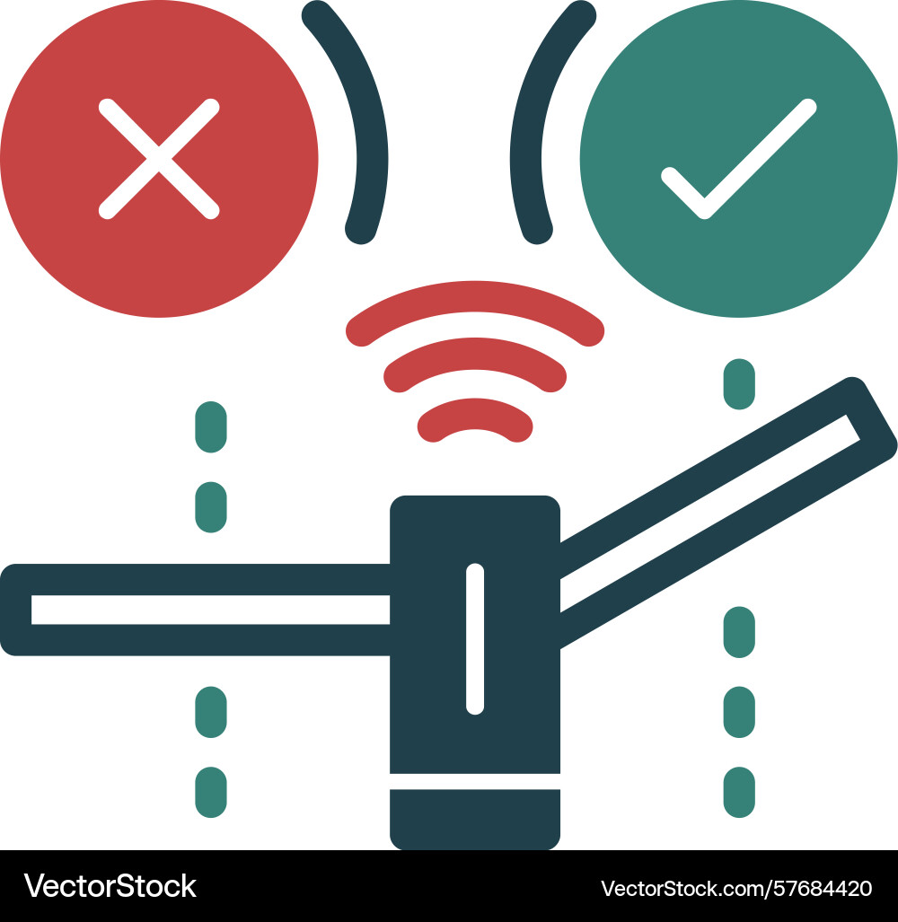 Automatic gate glyph multi color icon Vector Image