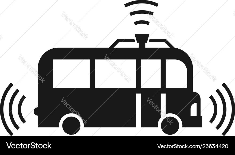 Autopilot bus icon simple style Vector Image