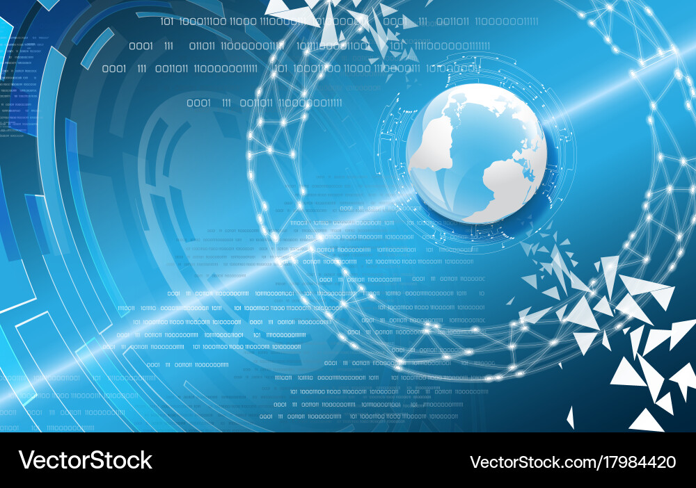 Background with abstract elements and earth globe Vector Image