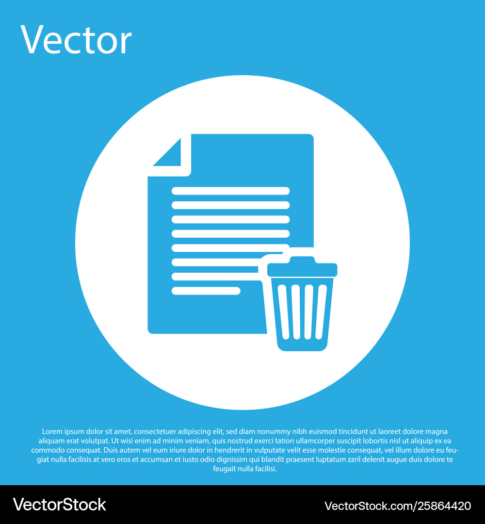 Blue delete file document icon isolated on Blue delete file document icon isolated on vector image