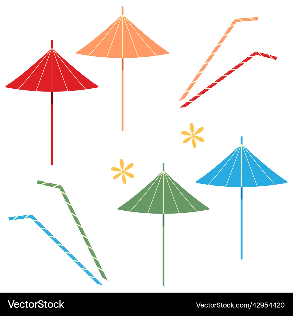 Bright summer set with an abstract image Vector Image