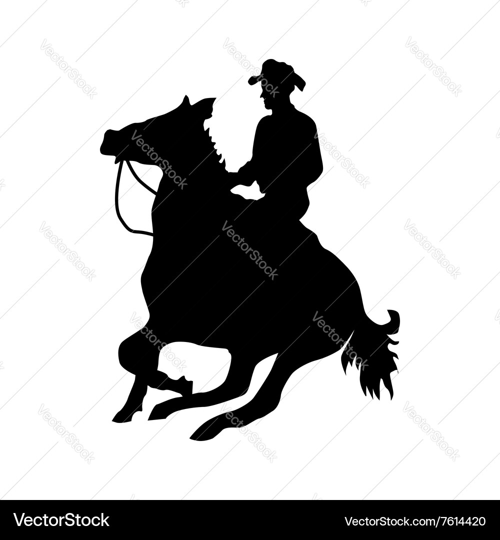 Cowboy silhouette black vector image