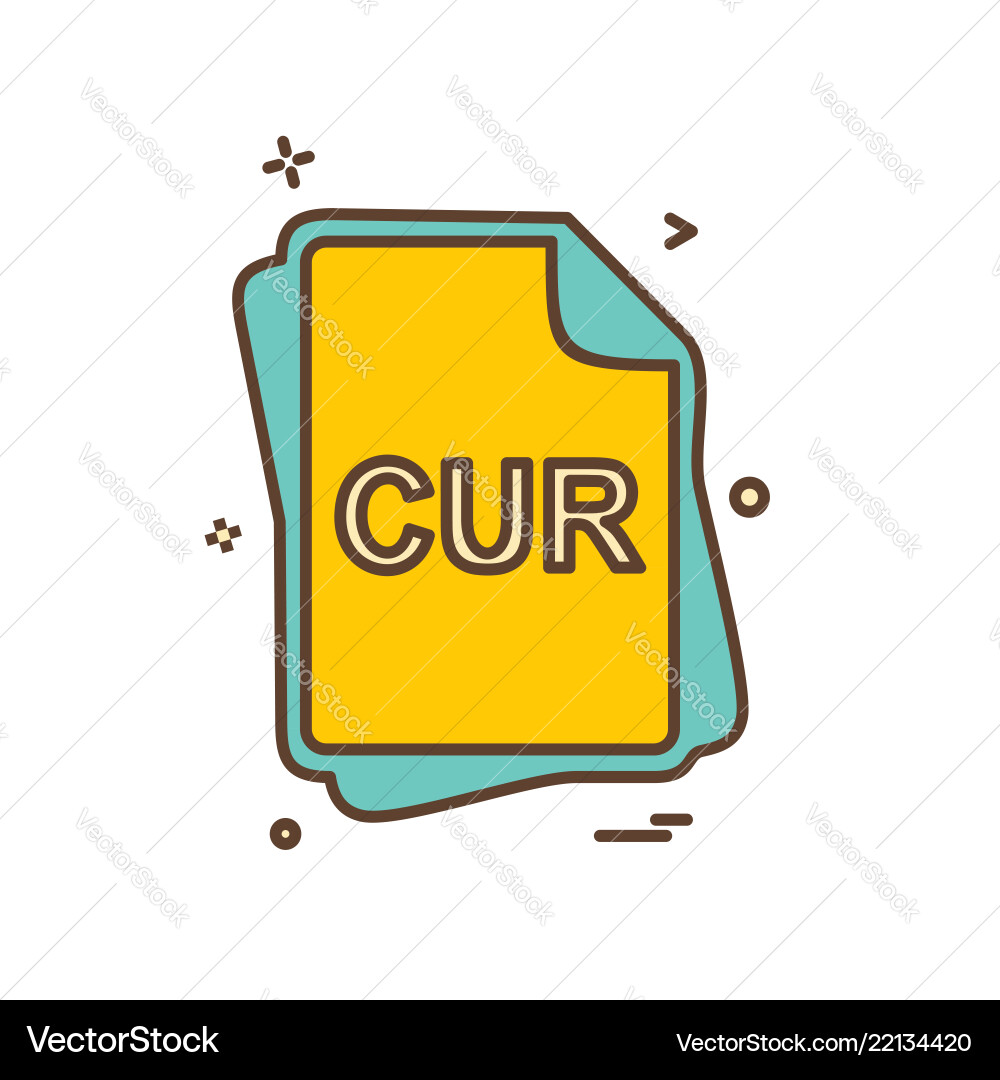 Cur file type icon design Vector Image