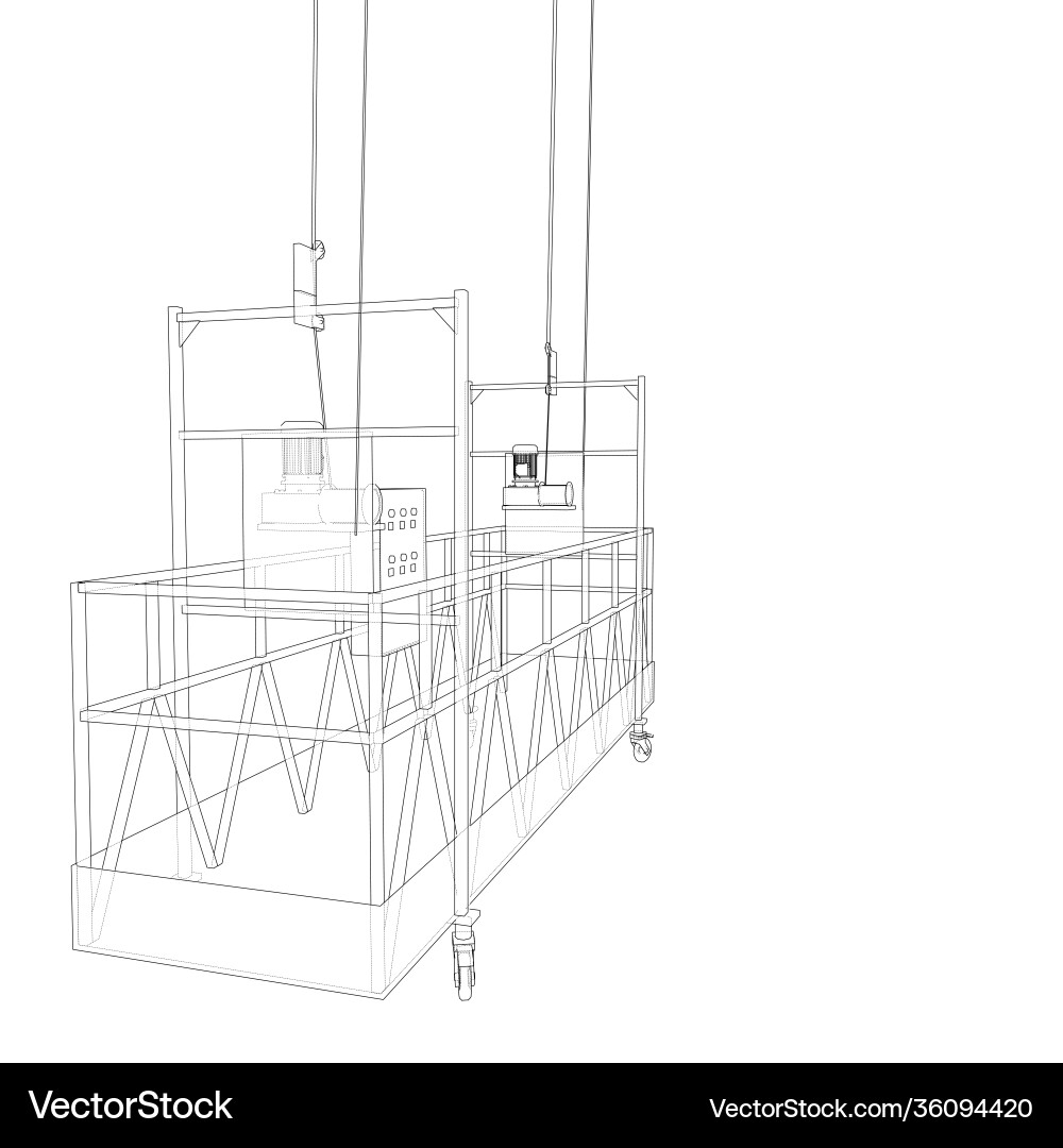 Empty Construction Elevator Blueprint vector image