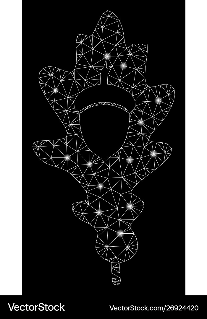 Flare mesh 2d oak acorn with spots Vector Image