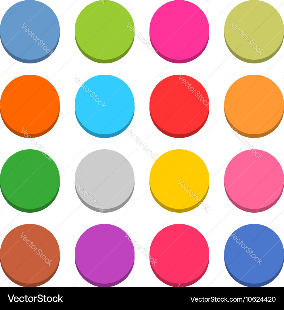 Flat blank web icon color round button vector image