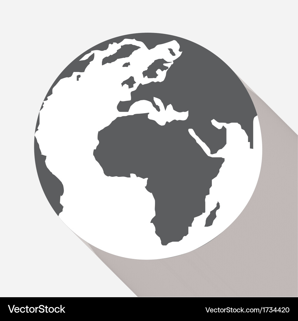 Flat Globe Icon vector image
