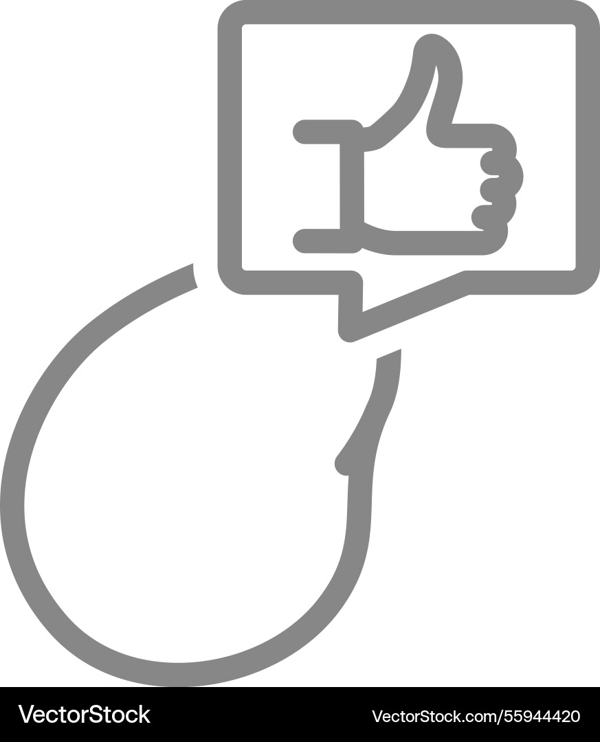 Gallbladder with thumb up in speech bubble line Gallbladder with thumb up in speech bubble line vector image
