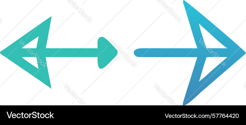 Gradient left-right double arrow icon design vector image