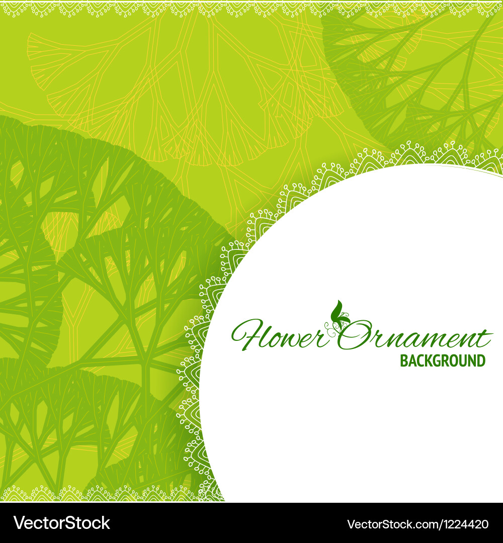 Green retro frame background with abstract trees vector image