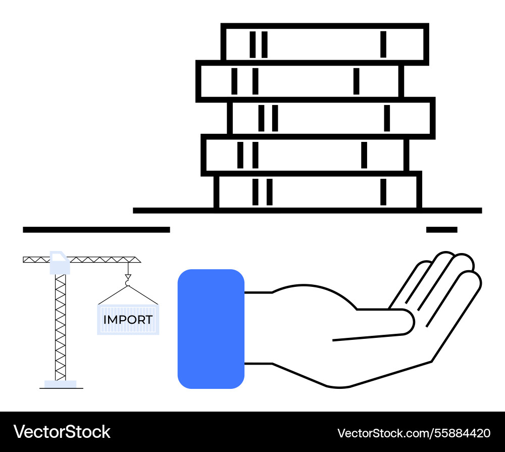 Import process and support represented Import process and support represented Vector Image