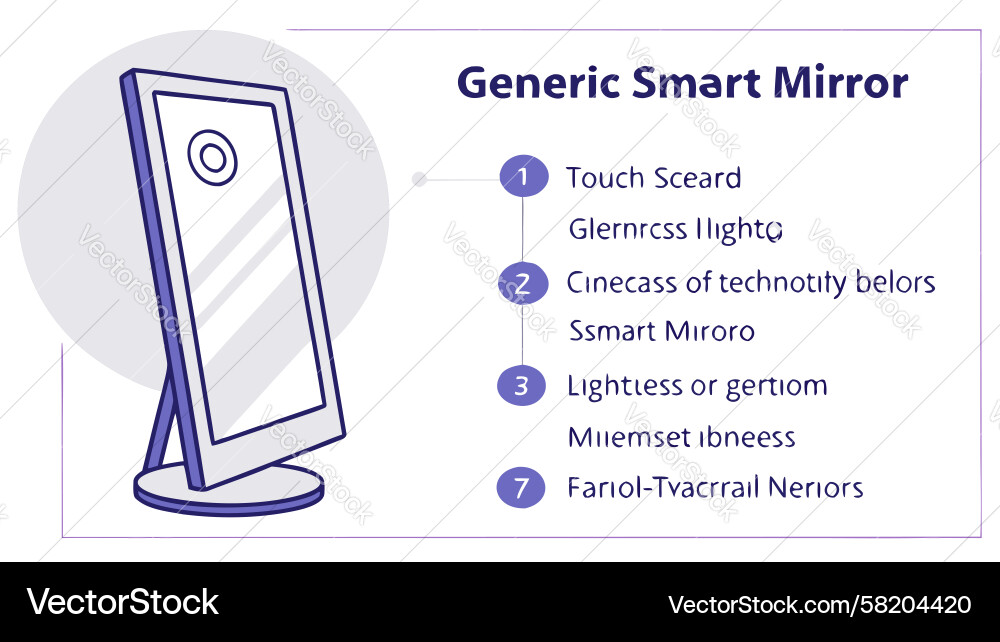 Interactive Smart Mirror Display Vector Image