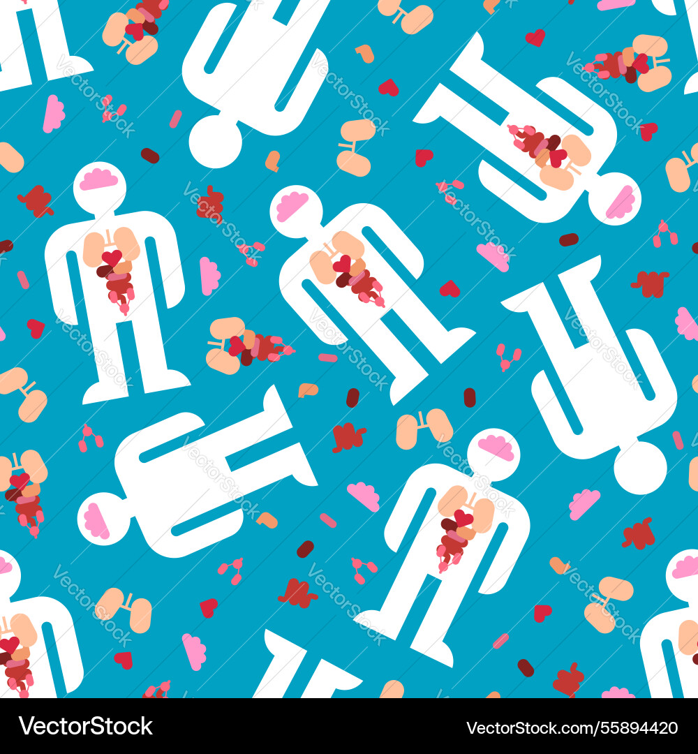 Internal organs simple shape pattern seamless Internal organs simple shape pattern seamless vector image